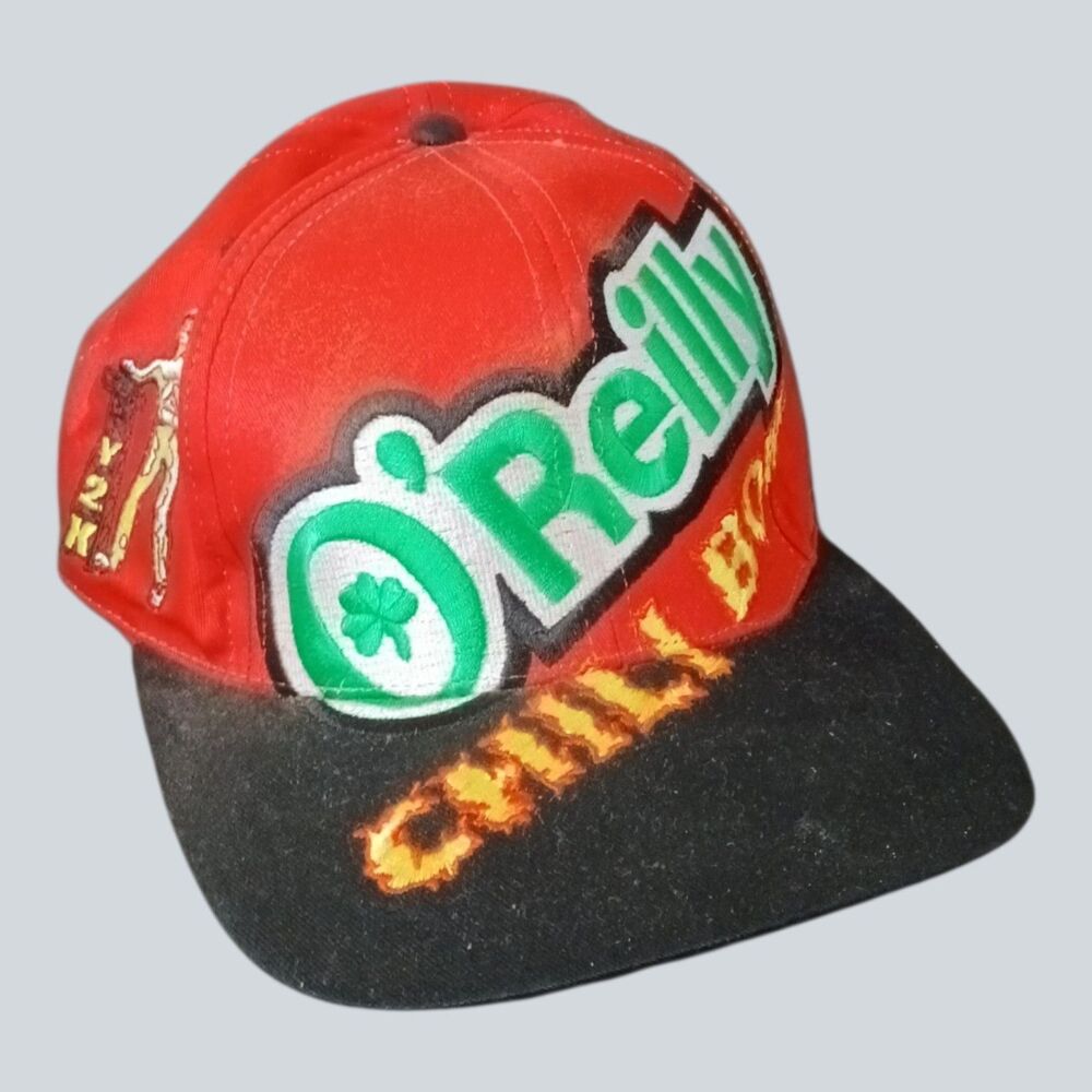 Y2K O'Reilly Chili Bowl Tulsa OK Snapback Hat Racing Cap Team Reilly Oil Rig